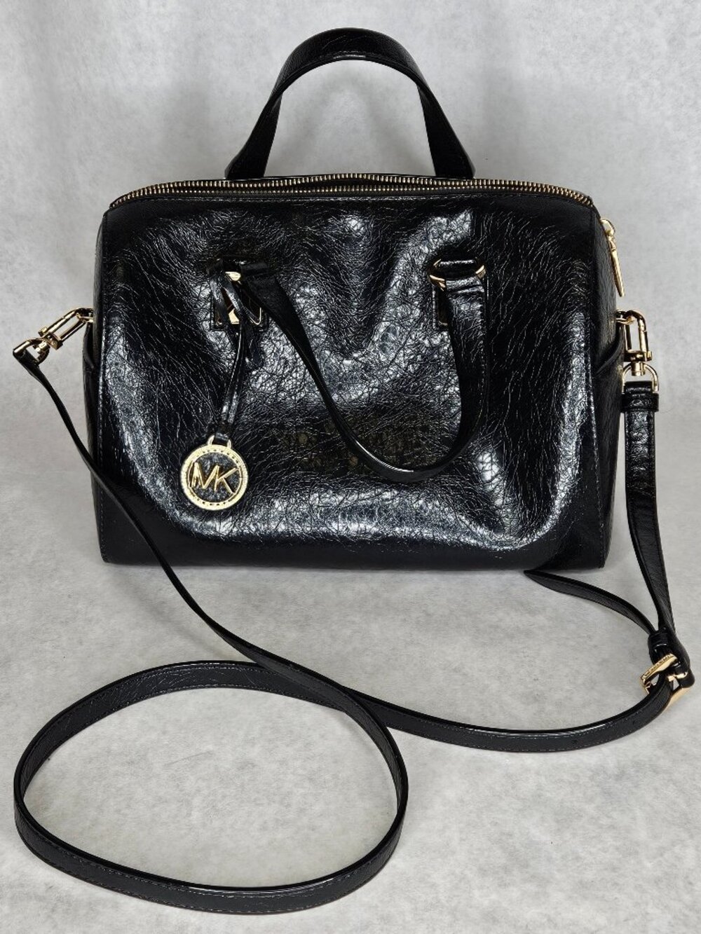 Michael Kors Black Grayson Shoulder Bag Tote Purse Handbag with Strap